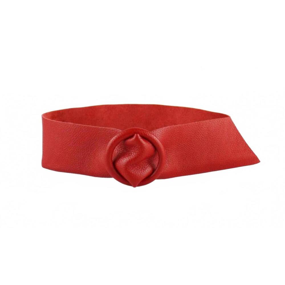 NEW BC HANDBAGS women's leather belt in red